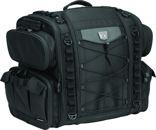 Kuryakyn Momentum Road Warrior Bag made of durable 1200 denier textile for versatile motorcycle storage solution.