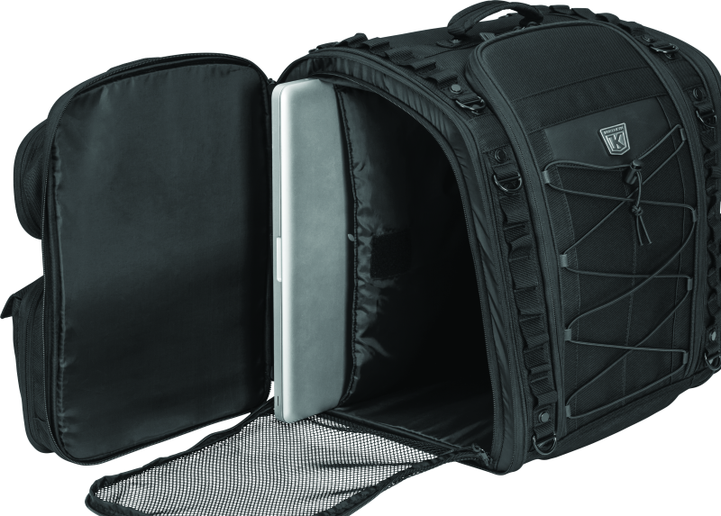 Kuryakyn Momentum Road Warrior Bag made of durable 1200 denier textile for versatile motorcycle storage.