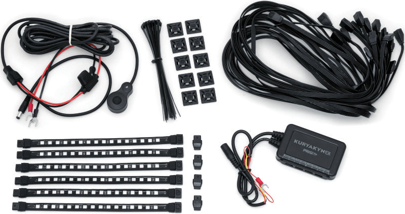 Kuryakyn Nightcrawlers LED Accent Light Kit for powersports vehicles, showing the LED strips and mounting components.