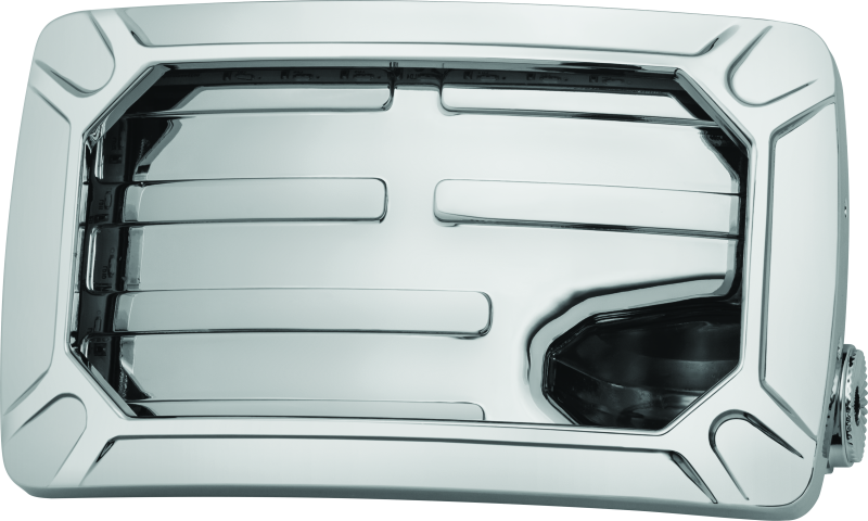 Kuryakyn Nova curved horizontal mount side license plate holder with integrated LED lighting for motorcycles.