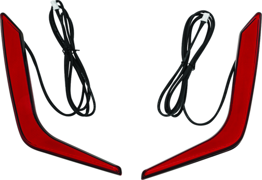 Kuryakyn Omni LED rear bag accents on a Honda GL1800 Gold Wing motorcycle, showing sleek LED lighting for luggage enhancement.