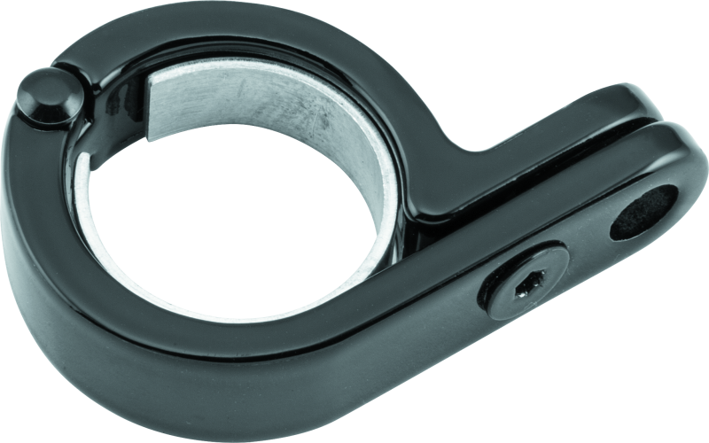 Kuryakyn P-Clamp in black, adjustable from 1-1/8 to 1-1/4 inch, for mounting powersports lighting equipment.