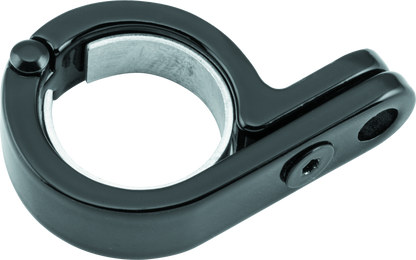 Kuryakyn P-Clamp in black, adjustable from 1-1/8 to 1-1/4 inch, for mounting powersports lighting equipment.