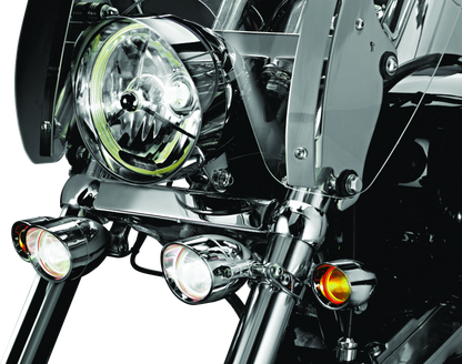 Kuryakyn P-Clamp in black, 1-1/8 to 1-1/4 inch, for powersports lighting mounts, shown with mounting hardware.