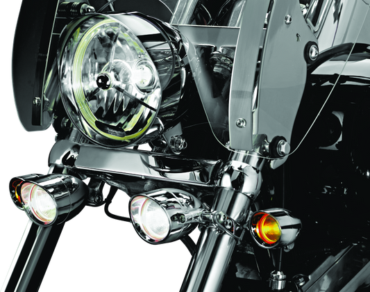 Kuryakyn P-Clamp in black, 1-1/8 to 1-1/4 inch, for powersports lighting mounts, shown with mounting hardware.