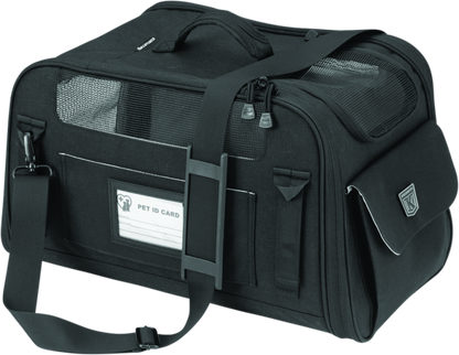 Kuryakyn Pet Palace Flyweight Carrier for travel and powersports, showing a compact, durable pet carrier with mesh panels and sturdy frame.