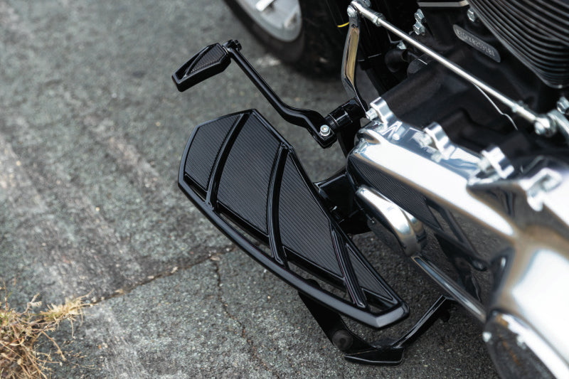Kuryakyn Phantom Floorboards for Harley-Davidson in black, featuring durable metal construction and stylish design.