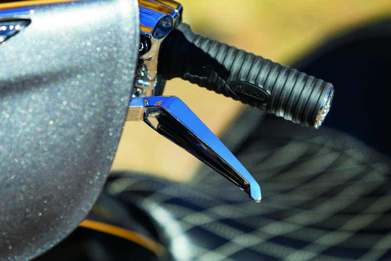 Chrome Kuryakyn Phantom Levers for 2014-2016 Indian Motorcycles, showing sleek handlebar lever design with brand markings.