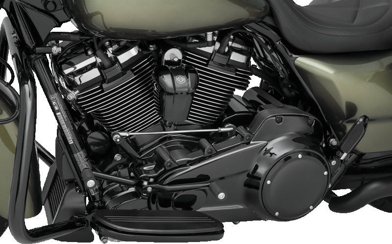 Kuryakyn Precision Spark Plug Cover for Harley Davidson 2017-2018 models, black metal with Kuryakyn logo detail