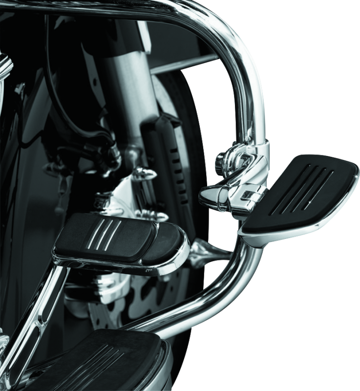 Chrome Kuryakyn Premium Mini Board without Male Mount Adapter for motorcycles, showcasing the sleek, polished surface and mounting points.
