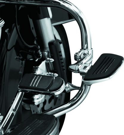 Chrome Kuryakyn Premium Mini Board without Male Mount Adapter for motorcycles, showcasing the sleek, polished surface and mounting points.
