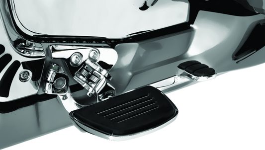Kuryakyn Premium Mini Boards with Comfort Drop Mounts for Honda GL1800 in chrome, showing textured foot platforms and mounting hardware.