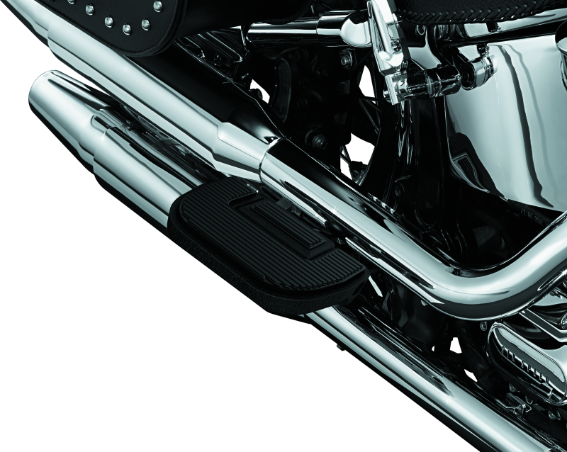 Kuryakyn Premium Ribbed Floorboards for powersports in wrinkle black, showing textured surface and mounting points.