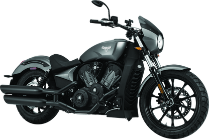 Kuryakyn raised mirror mount adapters in gloss black for Indian, Victory, and metric motorcycle models.