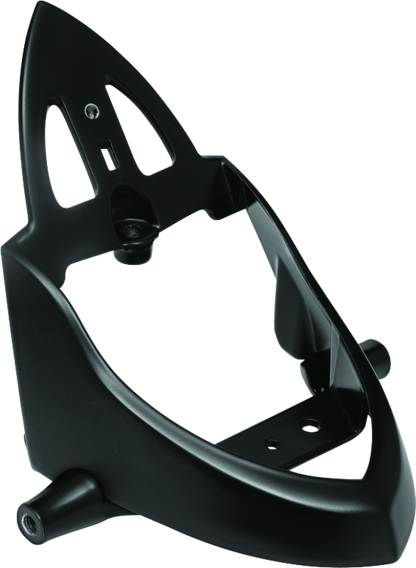 Kuryakyn Rear Turn Signal and License Plate Mount for Indian Motorcycles, part 3129, shown installed on a motorcycle.