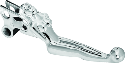 Chrome Kuryakyn Silhouette Levers for Harley Davidson models with cable controls, designed for 1996 and newer motorcycles.