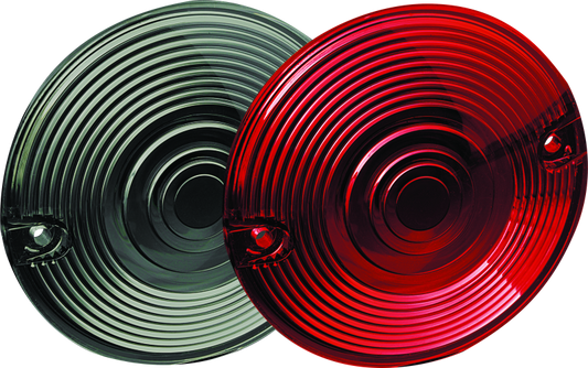 Kuryakyn smoke lenses for 3-1/4 inch flat turn signals, stylish replacement part for motorcycle indicators.
