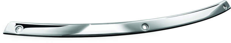 Kuryakyn Smooth Windshield Trim for Harley Davidson Touring Models 96-13, black metal with sleek finish, mounted on motorcycle windshield