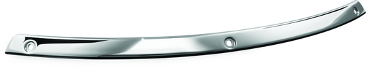 Kuryakyn Smooth Windshield Trim for Harley Davidson Touring Models 96-13, black metal with sleek finish, mounted on motorcycle windshield