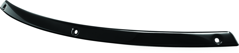 Kuryakyn Smooth Windshield Trim for Harley Davidson Touring Models 96-13 in gloss black, shown installed on motorcycle windshield