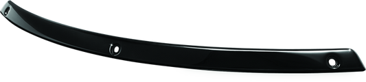 Kuryakyn Smooth Windshield Trim for Harley Davidson Touring Models 96-13 in gloss black, shown installed on motorcycle windshield