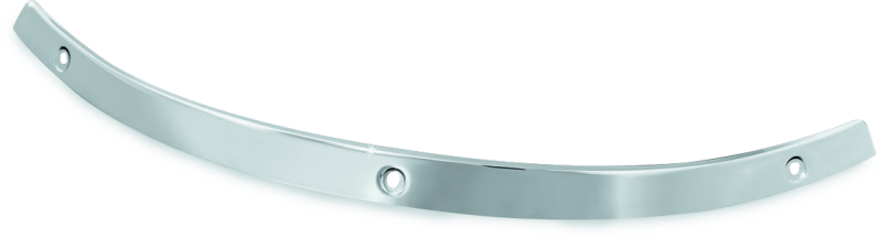 Kuryakyn Chrome Smooth Windshield Trim for Harley-Davidson Touring Models, part #1387, showing sleek chrome finish on motorcycle windshield.