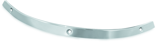 Kuryakyn Chrome Smooth Windshield Trim for Harley-Davidson Touring Models, part #1387, showing sleek chrome finish on motorcycle windshield.