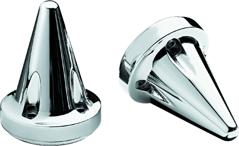 Chrome Kuryakyn Stiletto End Caps for motorcycle handlebars, part #6249, featuring sleek, shiny chrome finish.