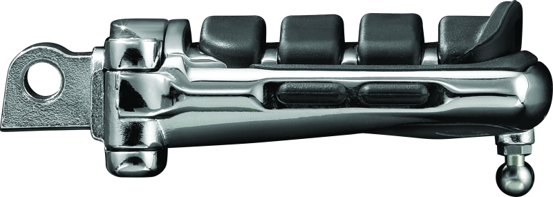 Chrome Kuryakyn Switchblade Pegs with Male Mount Adapter for Harley and Metric Motorcycles, showing the sleek design and mounting hardware.