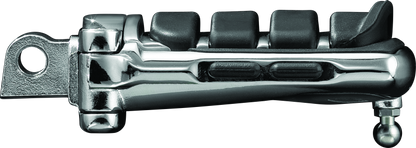Chrome Kuryakyn Switchblade Pegs with Male Mount Adapter for Harley and Metric Motorcycles, showing the sleek design and mounting hardware.
