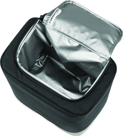 Kuryakyn SXS Seat Console with Cooler in black for powersports vehicles, featuring built-in storage and cooling compartment.