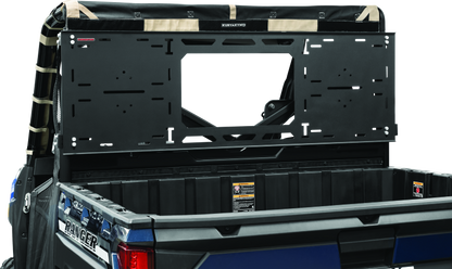 Kuryakyn Takrak Headache Rack mounted on Polaris Ranger 1000 (2020-2021) showcasing durable black steel construction.
