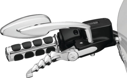 Kuryakyn Teardrop Chrome Motorcycle Mirrors with 5-inch wide convex glass for improved rear visibility.