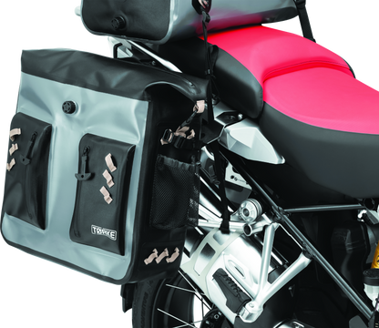 Kuryakyn Torke 24L Solo Dry Pannier waterproof motorcycle storage bag with external pockets and removable support structure.