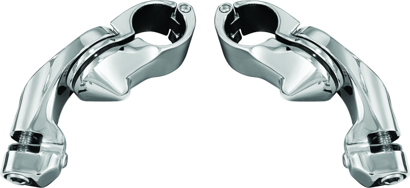 Kuryakyn Tour-Tech cruise mounts with 4-inch arm for powersports vehicles, showing the mounting hardware and adjustable arm.