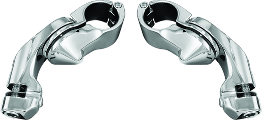 Kuryakyn Tour-Tech cruise mounts with 4-inch arm for powersports vehicles, showing the mounting hardware and adjustable arm.