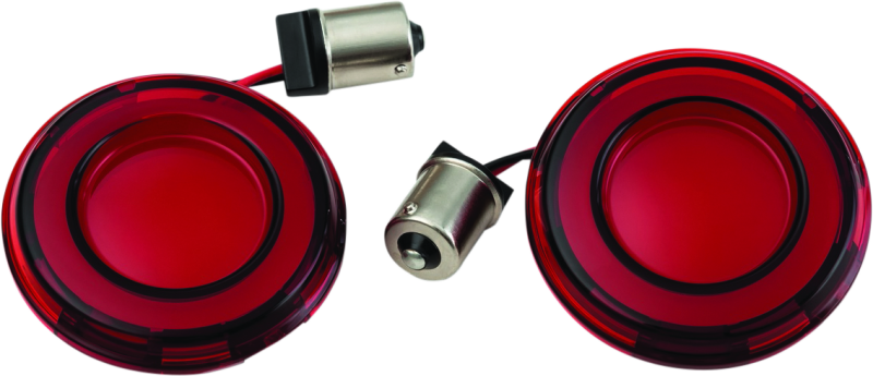 Kuryakyn Tracer LED front turn signal insert for Harley Davidson with red light and red lens, part 2908.