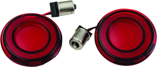 Kuryakyn Tracer LED front turn signal insert for Harley Davidson with red light and red lens, part 2908.