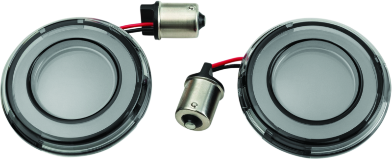 Kuryakyn Tracer LED Rear Turn Signal Conversion Kit for Harley Davidson motorcycles, Part #2907, installed on bike.