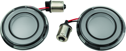 Kuryakyn Tracer LED Rear Turn Signal Conversion Kit for Harley Davidson motorcycles, Part #2907, installed on bike.