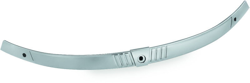 Chrome Kuryakyn Tri-Line Windshield Trim for Harley Davidson Touring Models, showcasing sleek, polished motorcycle windshield accessory.