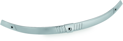 Chrome Kuryakyn Tri-Line Windshield Trim for Harley Davidson Touring Models, showcasing sleek, polished motorcycle windshield accessory.