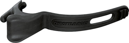 Kuryakyn Universal Standard Throttle Boss XL in black for powersports vehicles, shown attached to motorcycle throttle grip.