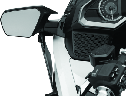 Kuryakyn Upper Air Deflectors for Honda GL1800 Gold Wing 2018-2021, black aerodynamic motorcycle accessories.