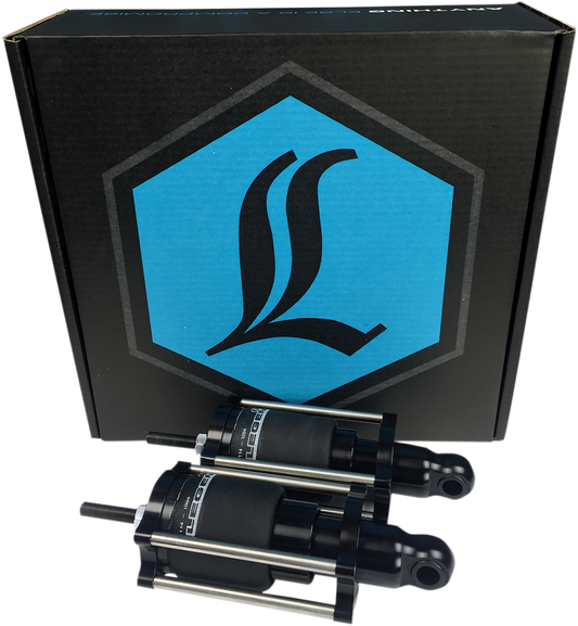 Legend Suspension AIR Softail air suspension system for Harley-Davidson models 2000-2017, featuring adjustable shock absorbers.