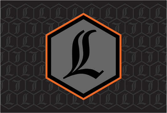 Orange Legend Suspension Revo ARC canister decal with part number 43202401, designed for suspension branding and customization.
