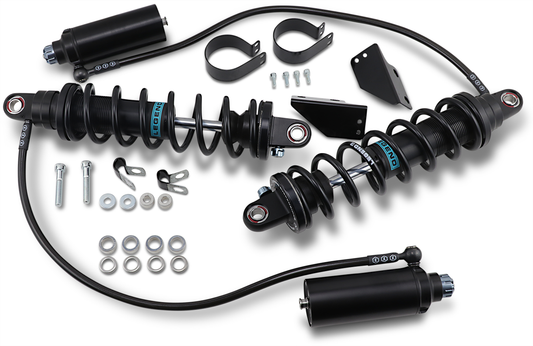 Legend Suspension Revo ARC remote reservoir shocks, 13-inch heavy-duty black suspension shocks by Legend Suspension.