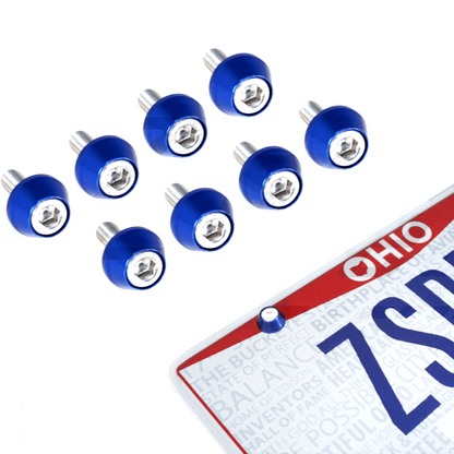 ZSPEC License Plate Bolts, SHSC M6x20 w/Washers, Stainless & Billet, 8-Pack - Howling Moto