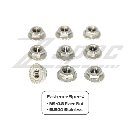 ZSPEC M5 Metric Flare Nuts, SUS304 Stainless Steel, 10-Pack - Howling Moto