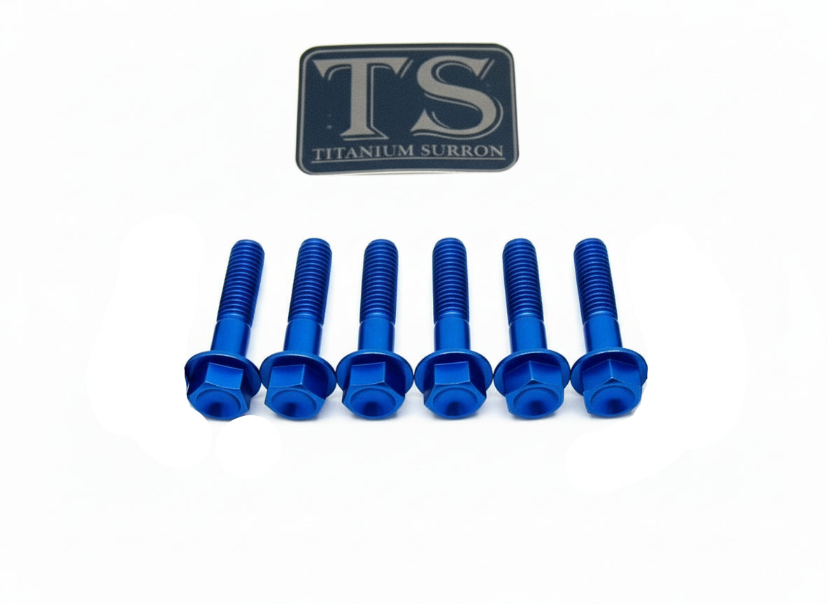 Titanium Surron Altis Sigma drivetrain cover bolt kit featuring M8x30mm or M8x35mm Grade 5 titanium hex flange bolts.